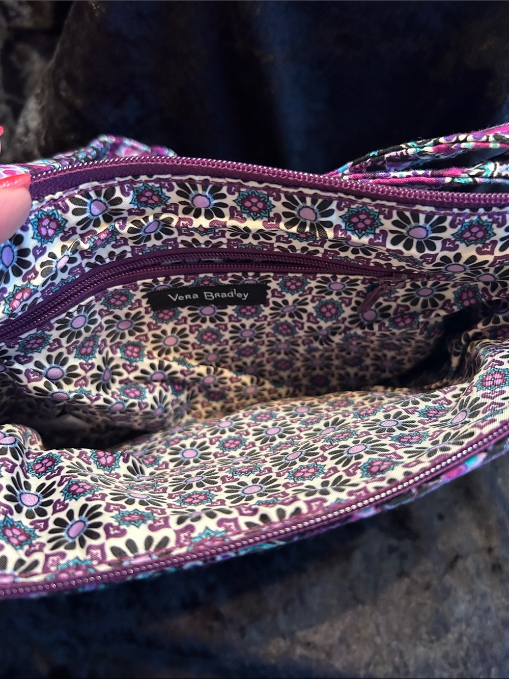 Vera Bradley Purple Floral Quilted Crossbody - Picture 2 of 10
